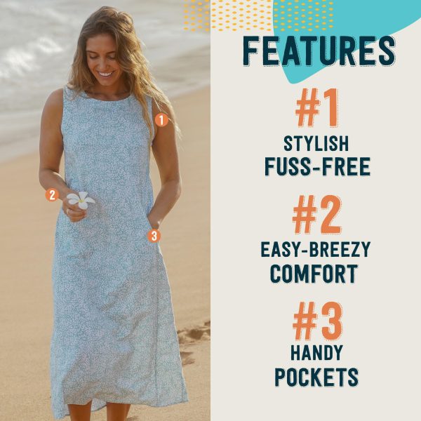 Sun Dress Long - Loose Fit Casual Wear, Fun for Beach and Travel