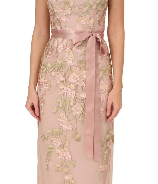 Women's Cascading Floral COLMN GWN, Merlot Multi/Nude