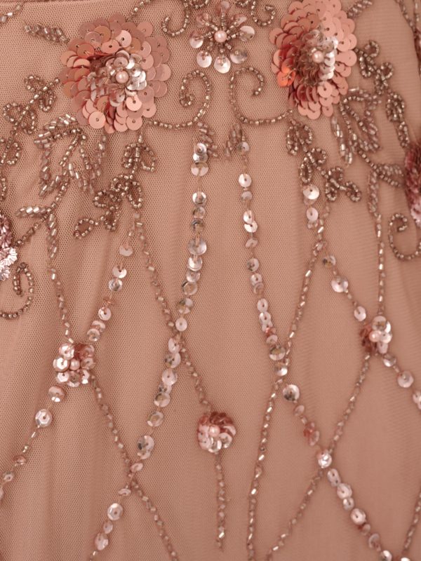 Women's Beaded Cape Long Dress