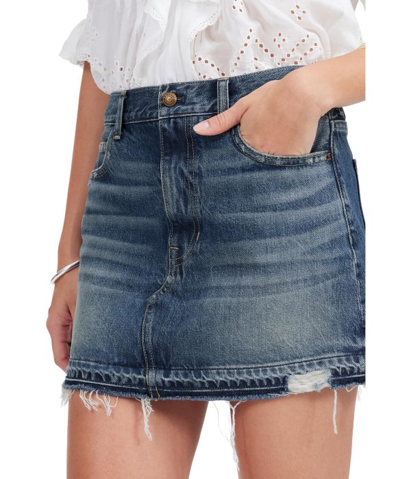 Women's 5 Pocket Postage Stamp Denim Mini in Croswell