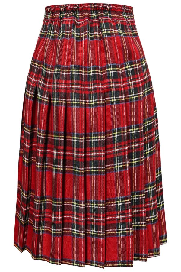 Women's Girls A-Line Long Pleated High Waist Fashion Skirt, School Uniform Cosplay