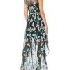 Women's Embroidered Tulle Long Dress
