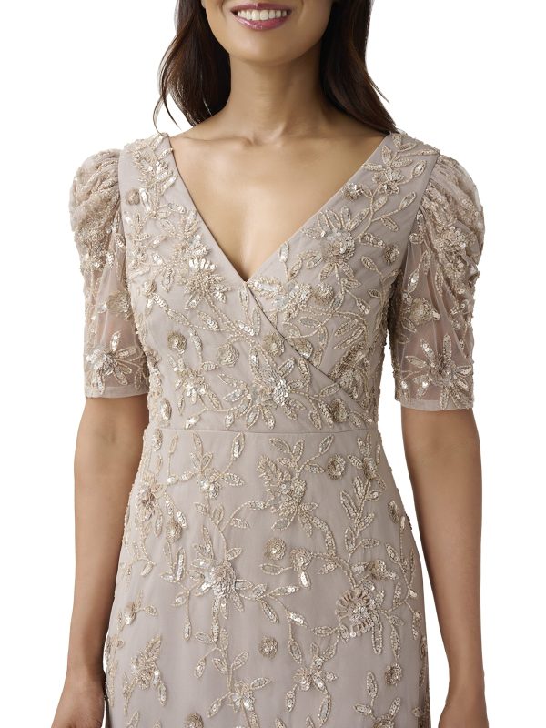 Women's Beaded Surplice Gown
