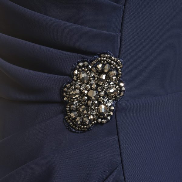 Women's Slimming Short Ruched Dress with Ruffle (Petite and Regular)